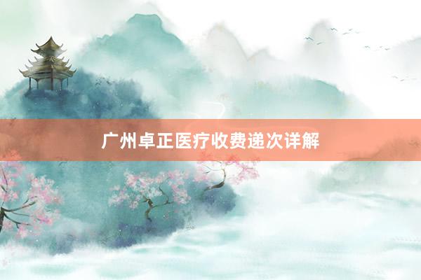 广州卓正医疗收费递次详解